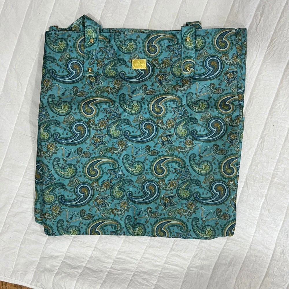 Joy Mangano Better Beauty Case Set Paisley Teal 5 Piece Organizer